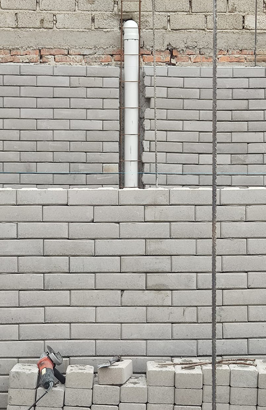 Obra con bioladrillos